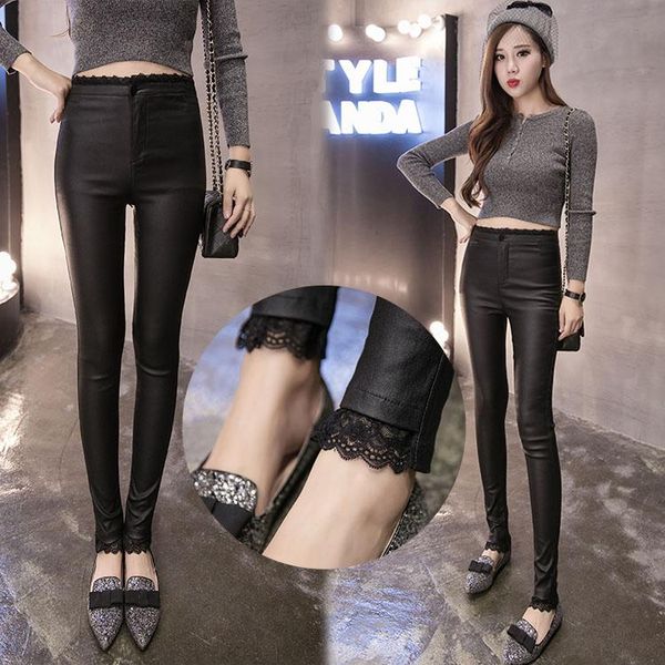 women's pants & capris fv5017 2021 autumn winter women fashion casual long womens clothing leather, Black;white
women's pants & capris fv5017 2021 autumn winter women fashion casual long womens clothing leather, Black;white