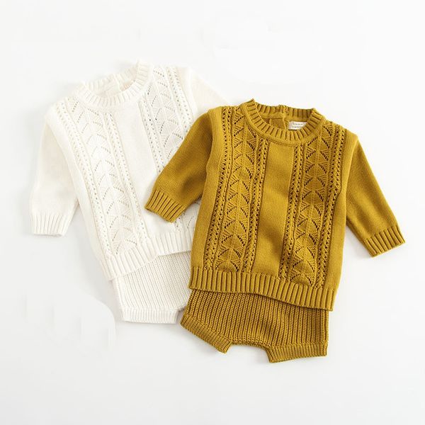 kids sweater set winter autumn baby girls boy clothes cotton knit long-sleeved hollow shirt + shorts 2pcs childrenclothes 210515, White
kids sweater set winter autumn baby girls boy clothes cotton knit long-sleeved hollow shirt + shorts 2pcs childrenclothes 210515, White