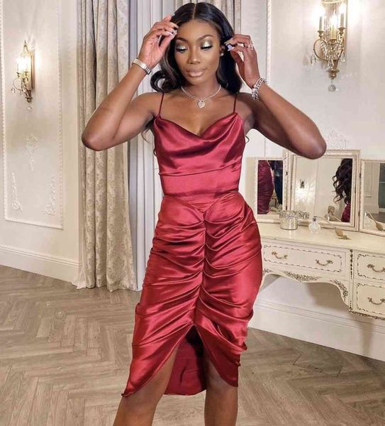 dresses summer fashion spaghetti strap draped satin burgundy bodycon women designer evening party es vestido, Black;gray
dresses summer fashion spaghetti strap draped satin burgundy bodycon women designer evening party es vestido, Black;gray