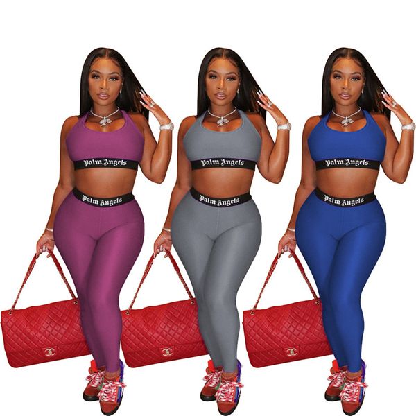 two piece dress european and american fashion casual women's positioning printed letters sleeveless trousers two-piece set, White
two piece dress european and american fashion casual women's positioning printed letters sleeveless trousers two-piece set, White