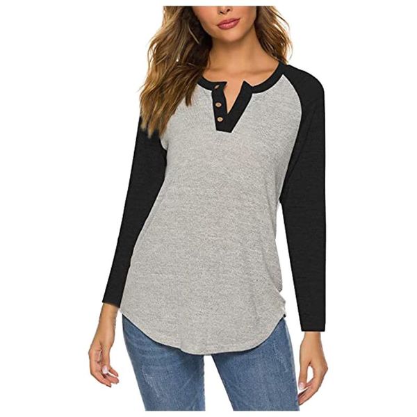 women's blouses & shirts button v-neck female long sleeve sashion solid color lady tees comfy summer basic chic thin t shirt see th, White
women's blouses & shirts button v-neck female long sleeve sashion solid color lady tees comfy summer basic chic thin t shirt see th, White