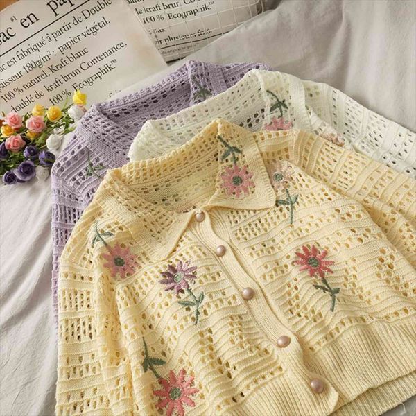 autumn sweet flower embroidery women sweaters hollow thin single breasted cardigan knitwear fashion, White;black
autumn sweet flower embroidery women sweaters hollow thin single breasted cardigan knitwear fashion, White;black