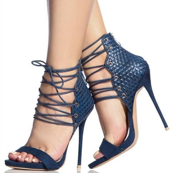 sandals est fashion high thin heels woman shoes lace-up black blue peep toe gladiator pumps
sandals est fashion high thin heels woman shoes lace-up black blue peep toe gladiator pumps