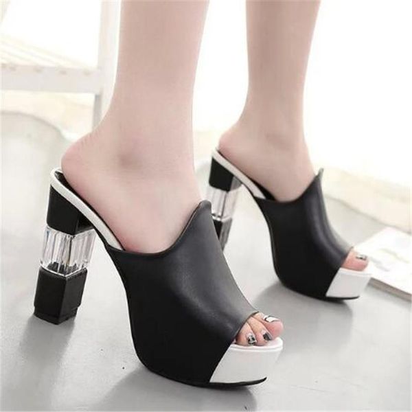 women sandals pu slip on 11cm thick heel high heels peep toe shallow shoes sandalias mujer 2021 size 35-42 black white red
women sandals pu slip on 11cm thick heel high heels peep toe shallow shoes sandalias mujer 2021 size 35-42 black white red