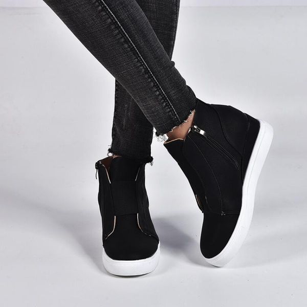 dress shoes women wedges zip 2021 spring breathable platform woman mid heel female elastic band sneakers plus size 42 43, Black
dress shoes women wedges zip 2021 spring breathable platform woman mid heel female elastic band sneakers plus size 42 43, Black
