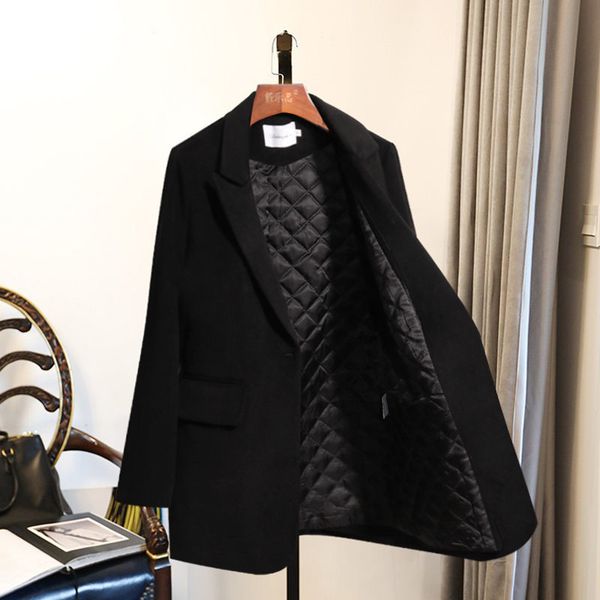 suit thick wool jacket ladies black autumn female winter blazer a buckle/double breasted quilted workwear y710 tj4a, White;black
suit thick wool jacket ladies black autumn female winter blazer a buckle/double breasted quilted workwear y710 tj4a, White;black