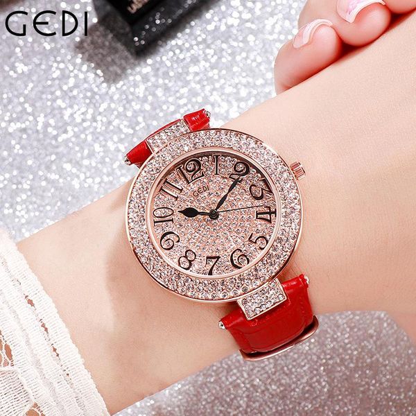 wristwatches gedi luxury women full rhinestone watches leather strap big dial retro ladies fashion dress watch waterproof quartz clock, Slivery;brown
wristwatches gedi luxury women full rhinestone watches leather strap big dial retro ladies fashion dress watch waterproof quartz clock, Slivery;brown