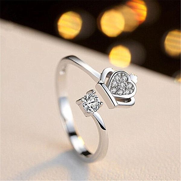 wedding rings 2021 fashion crystal zircon crown for women couples chic adjustable opening jewelry accessory anillos mujer, Slivery;golden
wedding rings 2021 fashion crystal zircon crown for women couples chic adjustable opening jewelry accessory anillos mujer, Slivery;golden