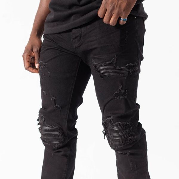 men's jeans autumn european american hip-hop slim-fit trousers hole patch leather motorcycle high street cowboy denim pants, Blue
men's jeans autumn european american hip-hop slim-fit trousers hole patch leather motorcycle high street cowboy denim pants, Blue