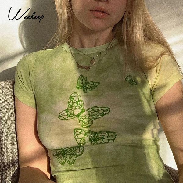 weekeep butterfly print casual crop women summer 2021 harajuku t shirts tie dye streetwear basic tee sweats vintage y2k women's t-s, White
weekeep butterfly print casual crop women summer 2021 harajuku t shirts tie dye streetwear basic tee sweats vintage y2k women's t-s, White