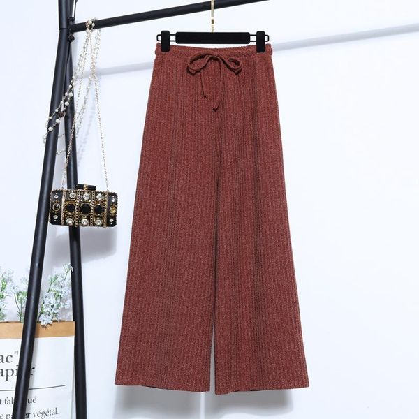 women's pants & capris women pant girl draw string tall waist drape female loose big yards fall winter leisure knitting wide-legged nin, Black;white
women's pants & capris women pant girl draw string tall waist drape female loose big yards fall winter leisure knitting wide-legged nin, Black;white