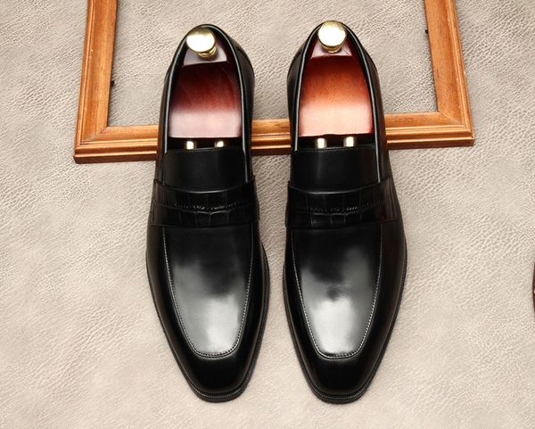 slip on men dress italian genuine leather shoes business wedding shoe round head formal italian fashion black oxford shoe lofers
slip on men dress italian genuine leather shoes business wedding shoe round head formal italian fashion black oxford shoe lofers