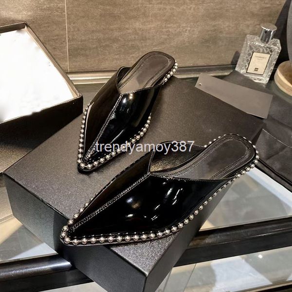 slippers fashion temperament flat bottomed sandals women summer pointed beaded wearing baotou slippers, Black
slippers fashion temperament flat bottomed sandals women summer pointed beaded wearing baotou slippers, Black
