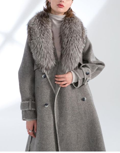 women's wool & blends double beasted fashion ladies cashmere coat plush winter outerwear for women wholesale, Black
women's wool & blends double beasted fashion ladies cashmere coat plush winter outerwear for women wholesale, Black