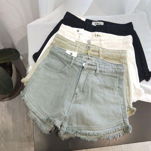 women's shorts obrix light summer female denim high waist tassel pockets casual style outerwear for women, White;black
women's shorts obrix light summer female denim high waist tassel pockets casual style outerwear for women, White;black
