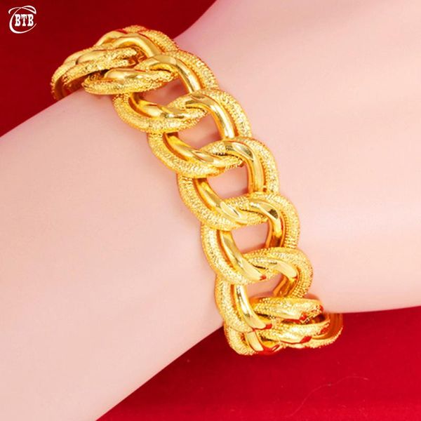 link, chain domineering 12mm men's bracelet double ring gold luxury temperament fashion wedding jewelry never fading, Black
link, chain domineering 12mm men's bracelet double ring gold luxury temperament fashion wedding jewelry never fading, Black