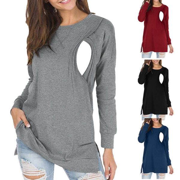 maternity & tees long sleeve multifunction nursing for pregnant women blouse solid shirt sweatshirt, White
maternity & tees long sleeve multifunction nursing for pregnant women blouse solid shirt sweatshirt, White
