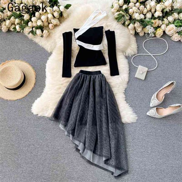 two piece set women spring autumn club fashion high street outfits halter full + asymmetrical skirts 210531, White
two piece set women spring autumn club fashion high street outfits halter full + asymmetrical skirts 210531, White