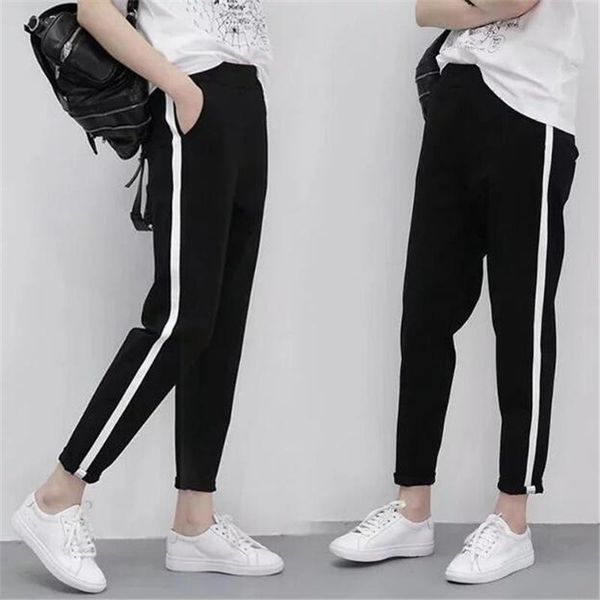 women's pants & capris gaoke autumn harem casual long trousers for women black side striped thin ankle-length female pencil pant, Black;white
women's pants & capris gaoke autumn harem casual long trousers for women black side striped thin ankle-length female pencil pant, Black;white