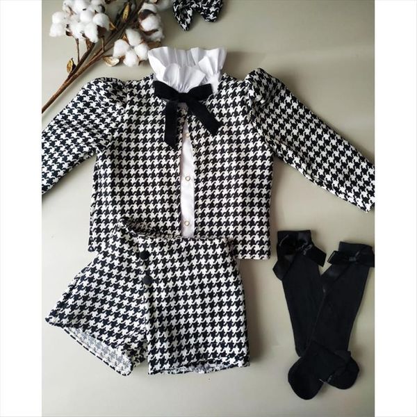 1 7y fashion kids girls autumn clothes sets 3pcs long sleeve plaid jacket single breasted solid shirts shorts, White
1 7y fashion kids girls autumn clothes sets 3pcs long sleeve plaid jacket single breasted solid shirts shorts, White