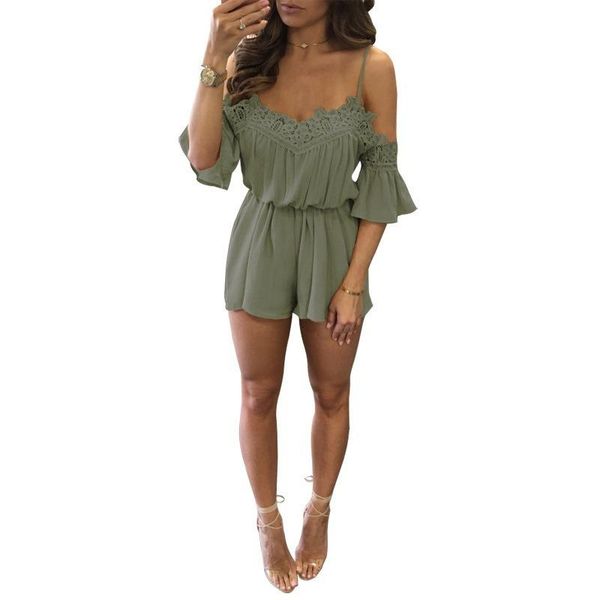 women's jumpsuits & rompers summer beach one-piece lace shoulder suit fashion and leisure solid women, Black;white
women's jumpsuits & rompers summer beach one-piece lace shoulder suit fashion and leisure solid women, Black;white