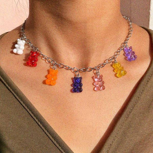 chains y2k cartoon resin bear charms metal chain necklace for women girls silver color cute gummy choker necklaces jewellery
chains y2k cartoon resin bear charms metal chain necklace for women girls silver color cute gummy choker necklaces jewellery