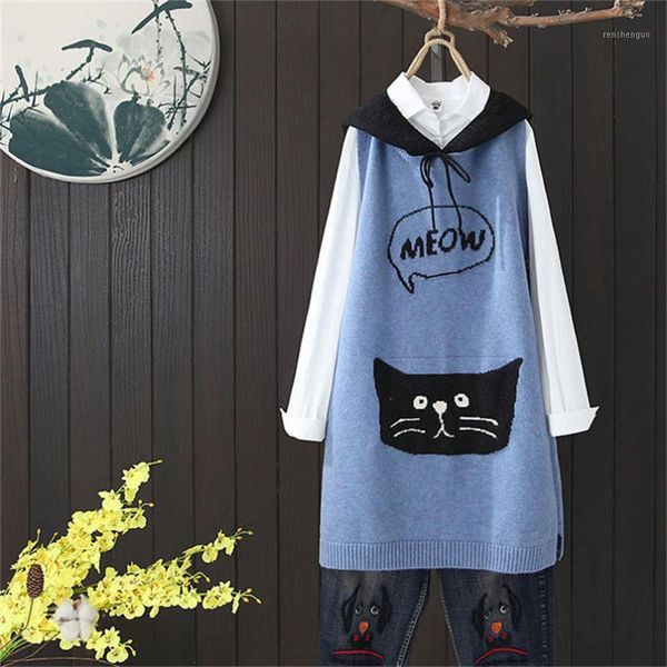 women's vests 2021 casual hooded knitted women lovely cat cartoon vest loose spring autumn outerwear plus size sleeveless, Black;white
women's vests 2021 casual hooded knitted women lovely cat cartoon vest loose spring autumn outerwear plus size sleeveless, Black;white