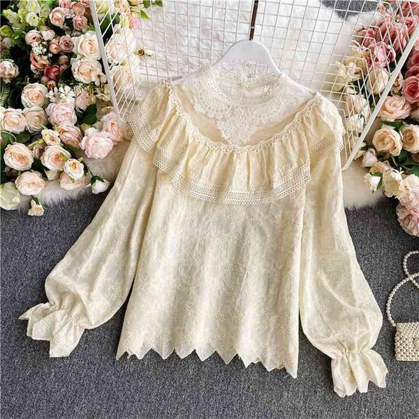 french western style stand-up collar shirt female court niche lace embroidery retro autumn long-sleeved hk069 210507, White
french western style stand-up collar shirt female court niche lace embroidery retro autumn long-sleeved hk069 210507, White