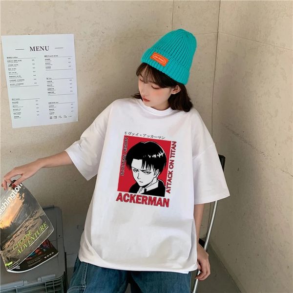 anime attack on titan t shirt women kawaii summer cartoon graphic tees shingeki no kyojin levi harajuku tshirt female, White
anime attack on titan t shirt women kawaii summer cartoon graphic tees shingeki no kyojin levi harajuku tshirt female, White