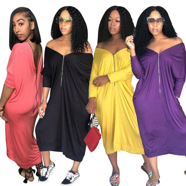 casual dresses 14jh009 autumn winter women fashion solid strapless zipper dress vestidos plus size madi for, Black;gray
casual dresses 14jh009 autumn winter women fashion solid strapless zipper dress vestidos plus size madi for, Black;gray