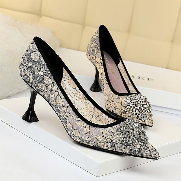 bigtree rhinestone lace kitten woman pumps hollow out high party shoes designer women heels, Black
bigtree rhinestone lace kitten woman pumps hollow out high party shoes designer women heels, Black