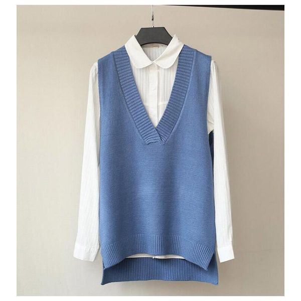 women's vests 2021 women sweater spring autumn wool vest sleeveless v-neck knitted long sections poullover female jumper pull femme, Black;white
women's vests 2021 women sweater spring autumn wool vest sleeveless v-neck knitted long sections poullover female jumper pull femme, Black;white