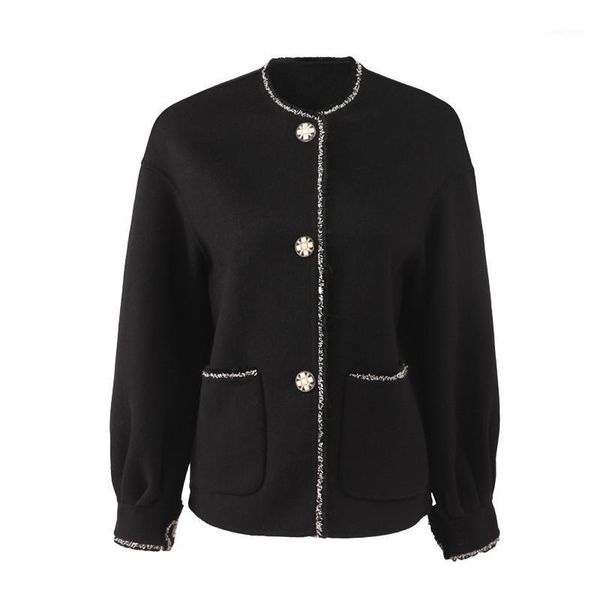 women's wool & blends woolen coat female 2021 autumn and winter solid color short single breasted fashion round neck double sided c188, Black
women's wool & blends woolen coat female 2021 autumn and winter solid color short single breasted fashion round neck double sided c188, Black