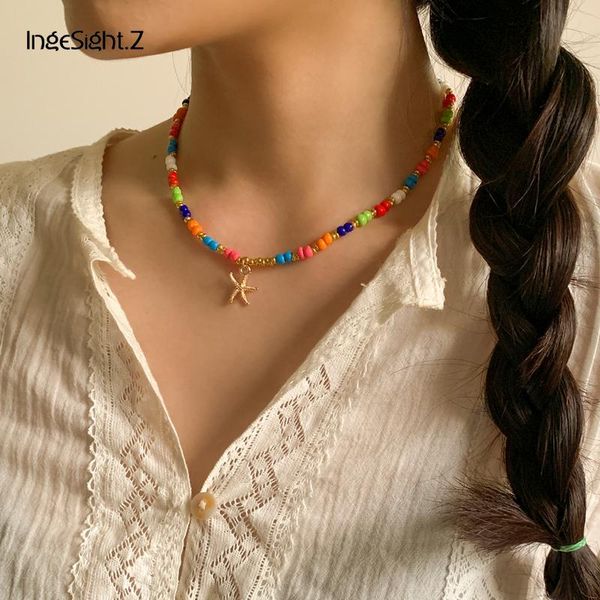 chains ingesight.z bohemian starfish shell pendant necklace rainbow colorful seed beaded chain choker collar for women jewelry, Silver
chains ingesight.z bohemian starfish shell pendant necklace rainbow colorful seed beaded chain choker collar for women jewelry, Silver