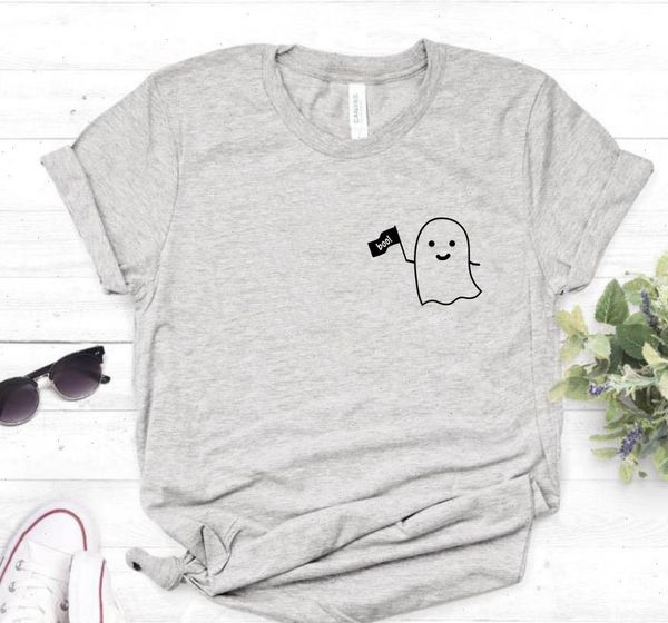 women t shirt halloween ghost boo pocket print tshirt cotton casual funny gift for lady yong girl tee drop, White
women t shirt halloween ghost boo pocket print tshirt cotton casual funny gift for lady yong girl tee drop, White
