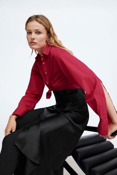 autumn red poplin short shirt zaraing-style women 2021 sheining vadiming female blouse c2201 women's blouses & shirts, White
autumn red poplin short shirt zaraing-style women 2021 sheining vadiming female blouse c2201 women's blouses & shirts, White