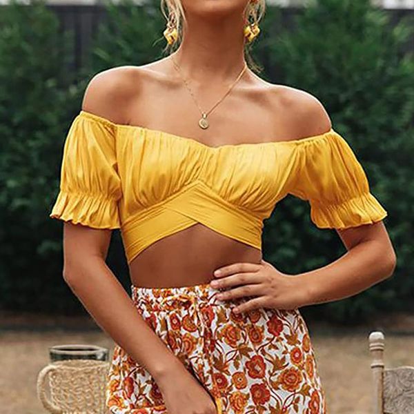 women's t-shirt fashion ruffle short sleeve off shoulder crop y2k summer casual ladies solid color tie back top, White
women's t-shirt fashion ruffle short sleeve off shoulder crop y2k summer casual ladies solid color tie back top, White