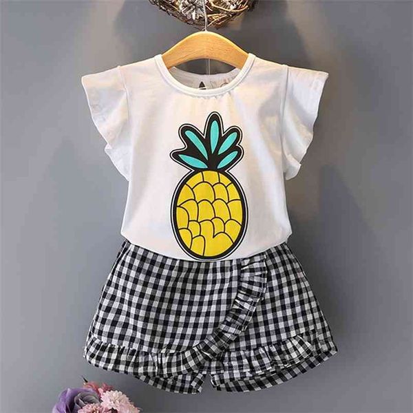 summer girls' clothing sets cute princess fruit t-shirt +printed plaid skirt 2pcs suit kids clothes children 210625, White
summer girls' clothing sets cute princess fruit t-shirt +printed plaid skirt 2pcs suit kids clothes children 210625, White