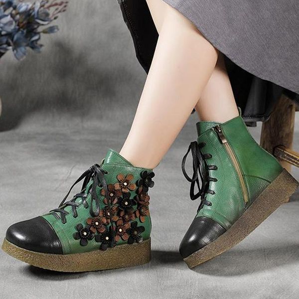 boots female retro genuine leather shoes for women 2021 autumn winter floral zip flat with handmade concise platform, Black
boots female retro genuine leather shoes for women 2021 autumn winter floral zip flat with handmade concise platform, Black