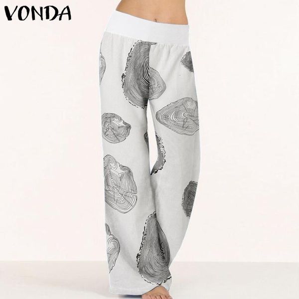 women cotton pants vonda summer elastic high waist print casual wide leg trousers plus size loose vintage printed palazzo women's & cap, Black;white
women cotton pants vonda summer elastic high waist print casual wide leg trousers plus size loose vintage printed palazzo women's & cap, Black;white