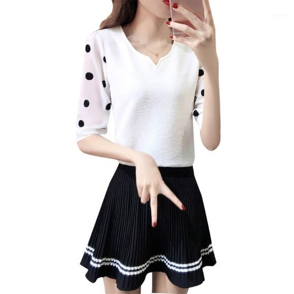 ladies summer short sleeve blouses ropa mujer elegant women dot korean style simple shirts blouse fashion women's, White
ladies summer short sleeve blouses ropa mujer elegant women dot korean style simple shirts blouse fashion women's, White
