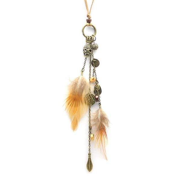 pendant necklaces skull face beads natural feather necklace choker jewelry retro sweater long chain commemorative gift 2021, Silver
pendant necklaces skull face beads natural feather necklace choker jewelry retro sweater long chain commemorative gift 2021, Silver