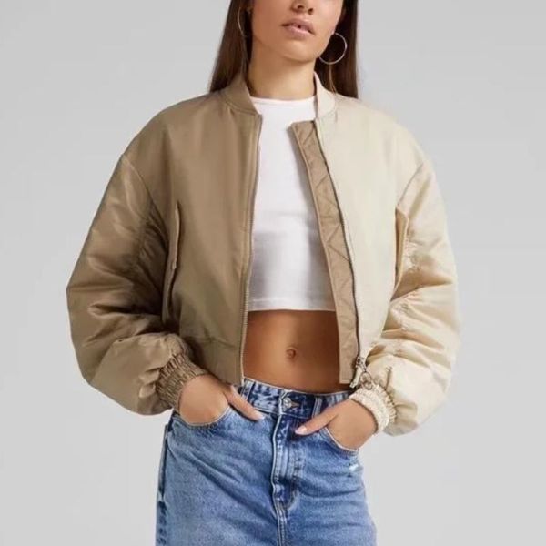 women's jackets fashion 2021 autumn and winter street double color matching jacket loose thin zipper long-sleeved women, Black;brown
women's jackets fashion 2021 autumn and winter street double color matching jacket loose thin zipper long-sleeved women, Black;brown