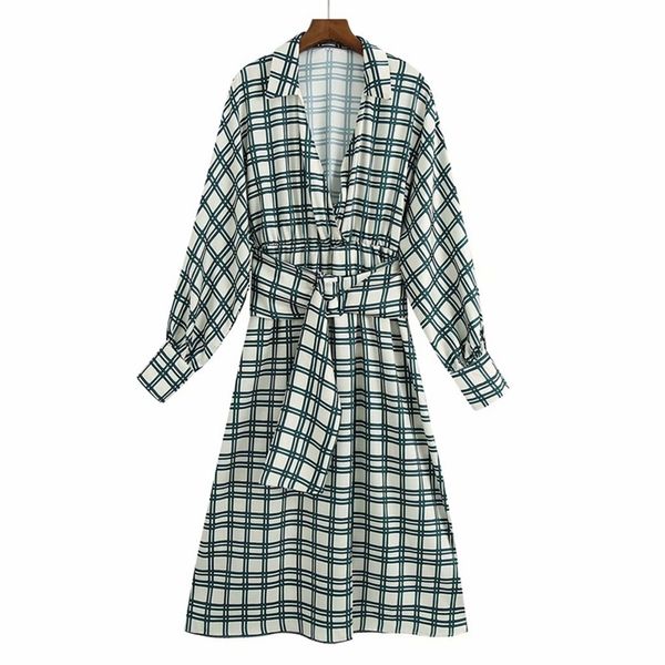 summer women plaid vintage dress v-neck long sleeve sashes bow tie es female elegant midi clothes vestidos 210513, Black;gray
summer women plaid vintage dress v-neck long sleeve sashes bow tie es female elegant midi clothes vestidos 210513, Black;gray