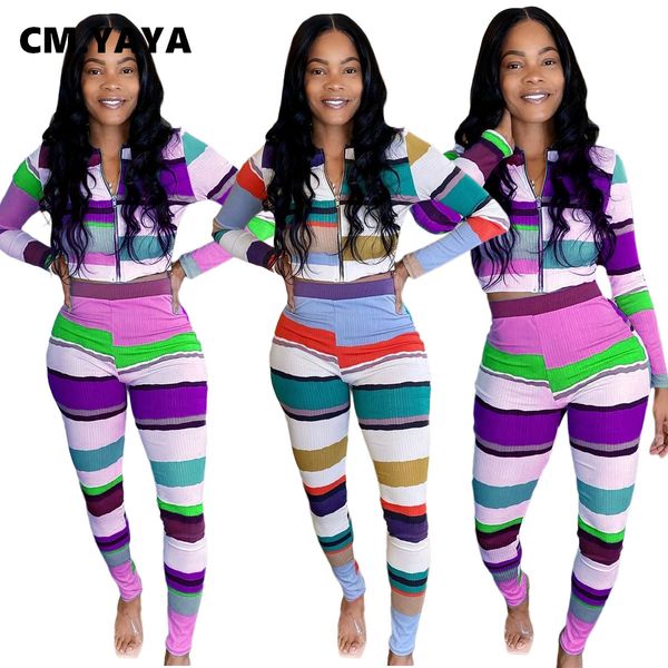 ribbed rainbow striped two 2 piece set for women fall winter fitness outfits sweater + pants set street knit trasuitby air, White
ribbed rainbow striped two 2 piece set for women fall winter fitness outfits sweater + pants set street knit trasuitby air, White
