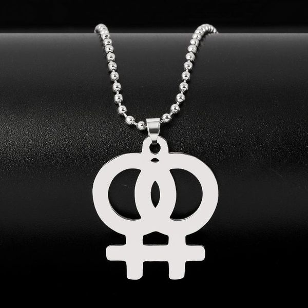 pendant necklaces gay pride lesbian necklace double symbol rainbow gift for girlslove stainless steel beads chain jewelry, Silver
pendant necklaces gay pride lesbian necklace double symbol rainbow gift for girlslove stainless steel beads chain jewelry, Silver