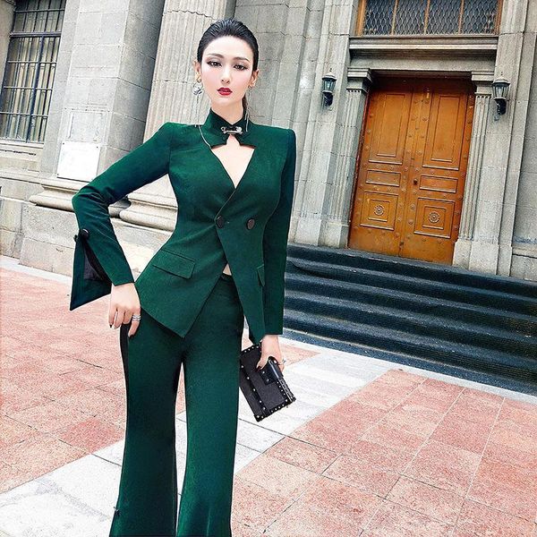 2pcs tweed women dress suit set lady office formal business wear slim v-neck blazer coat split flare pants women's tracksuits, Gray
2pcs tweed women dress suit set lady office formal business wear slim v-neck blazer coat split flare pants women's tracksuits, Gray