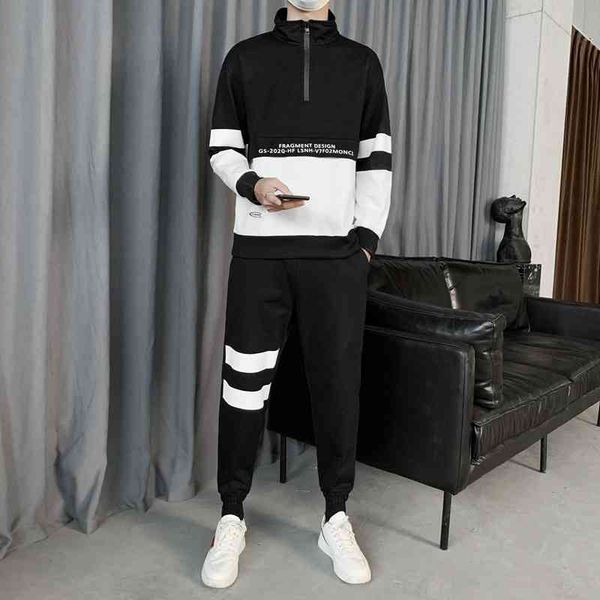 tracksuit chao brand sweater suit men's 2021 autumn korean fashion trend stand collar fork ruffian handsome leisure sports set, Gray
tracksuit chao brand sweater suit men's 2021 autumn korean fashion trend stand collar fork ruffian handsome leisure sports set, Gray