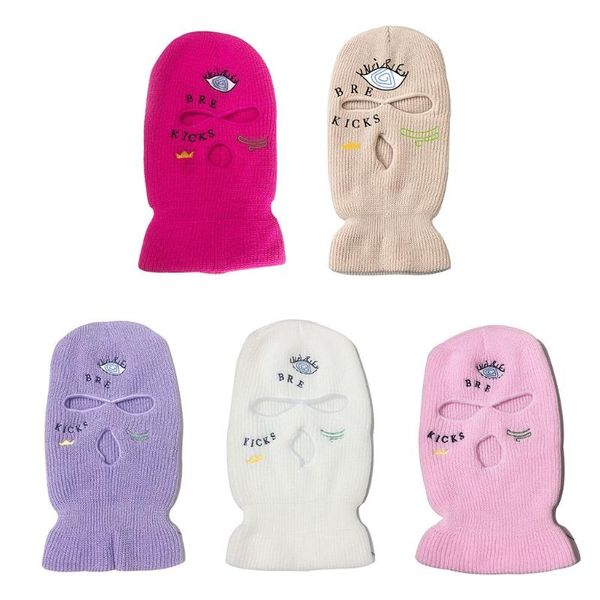 beanies 3-holes knitted hat warm casual knit face mask three-eye skiing motorcycling .
beanies 3-holes knitted hat warm casual knit face mask three-eye skiing motorcycling .