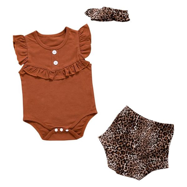 clothing sets 2021 summer 0-24m baby girl 3pcs set brown flared short sleeve ruffled buttons bodysuit+leopard shorts+bow toddler clothes, White
clothing sets 2021 summer 0-24m baby girl 3pcs set brown flared short sleeve ruffled buttons bodysuit+leopard shorts+bow toddler clothes, White